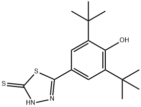 2,6-di(tert-butyl)-4-(5-sulfanyl-1,3,4-thiadiazol-2-yl)benzenol 结构式