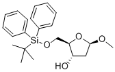 1-甲氧基-5-O-(叔丁基二苯基硅烷)-2-脱氧-beta-D-赤式戊呋喃糖苷 结构式