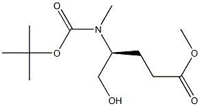 (S)-4-叔丁氧羰基甲基氨基-5-羟基戊酸甲酯 结构式