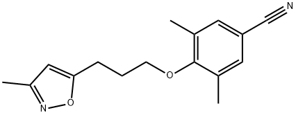 3,5-DIMETHYL-4-[3-(3-METHYLISOXAZOL-5-YL)PROPOXY]BENZONITRILE 结构式