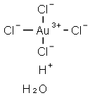 四氯代氢金合四水 结构式