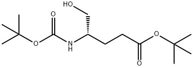 T-BUTYL 4-BOC-(S)-AMINO-5-HYDROXYPENTANOATE 结构式