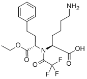 (S)-(-)-1-[N-(1-乙氧羰基-3-苯丙基)-N-三氟乙酰基]-L-赖氨酸 结构式