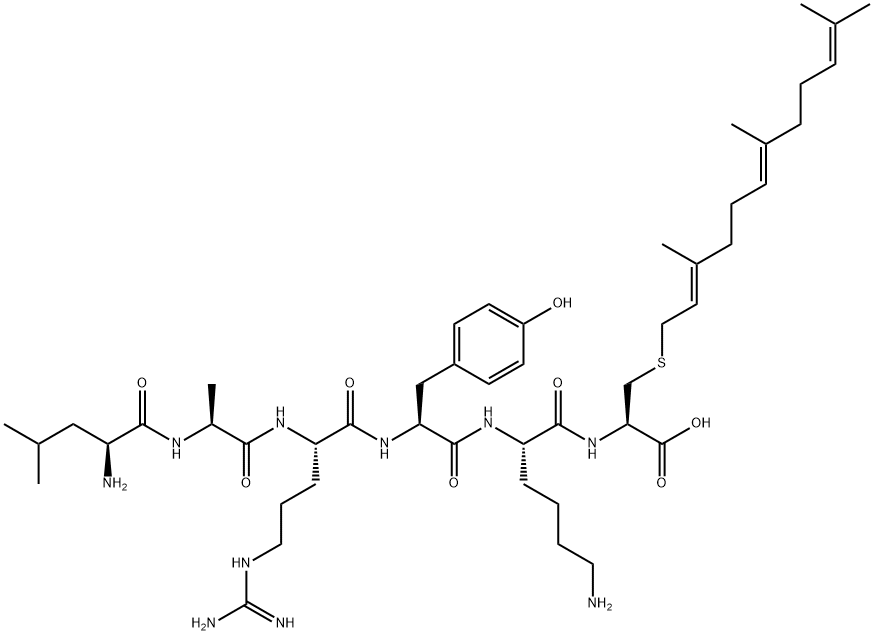 farnesylleucyl-alanyl-arginyl-tyrosyl-lysyl-cysteine 结构式