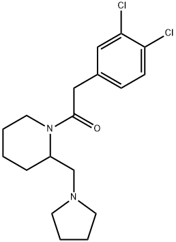 2-(3,4-二氯苯基)-1-(2-(吡咯烷-1-基甲基)哌啶-1-基)乙酮盐酸盐 结构式