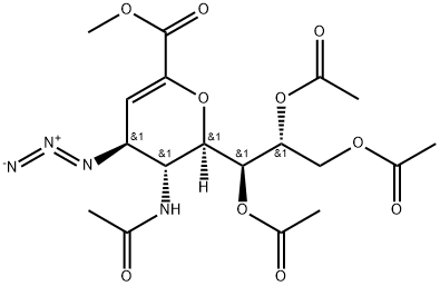 5-乙酰氨基-7,8,9-O-三乙酰基-2,6-脱水-4-叠氮-3,4,5-三脱氧-D-甘油-D-半乳-2-壬烯酸甲酯 结构式
