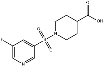 1-(5-fluoropyridin-3-ylsulfonyl)piperidine-4-carboxylic acid 结构式