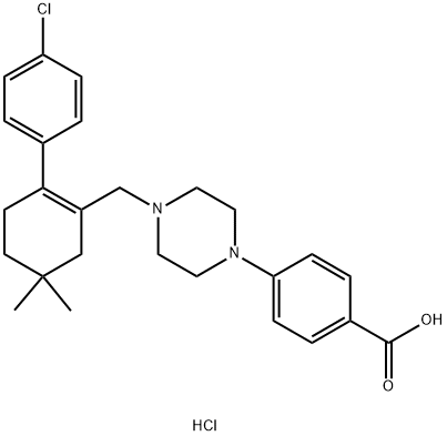 4-[4-[[2-(4-氯苯基)-5,5-二甲基-1-环己烯基]甲基]-1-哌嗪基]苯甲酸盐酸盐 结构式