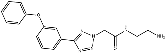 N-(2-氨基乙基)-2-[5-(3-苯氧基苯基)-2H-四唑-2-基]乙酰胺 结构式