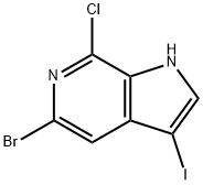 5-溴-7-氯-3-碘-1H-吡咯并[2,3-C]吡啶 结构式