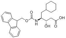 N-芴甲氧羰基-(3S,4S)-4-氨基-3-羟基-5-环己基戊酸 结构式