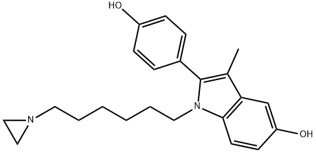 1-(6-aziridinylhexyl)-2-(4-hydroxyphenyl)indol-5-ol 结构式