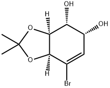 [3AS-(3AΑ,4Α,5Α,7AΑ)]-7-溴-3A,4,5,7A-四氢-2,2-二甲基-1,3-苯并二茂-4,5-二醇 结构式