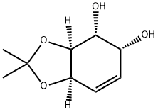 [3AS-(3AΑ,4Α,5Α,7AΑ)]-3A,4,5,7A-四氢-2,2-二甲基-1,3-苯并间二氧杂环戊烯-4,5-二醇 结构式