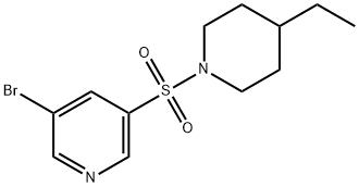 3-broMo-5-(4-ethylpiperidin-1-ylsulfonyl)pyridine 结构式