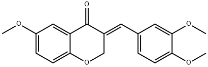 (E)-2,3-Dihydro-3-((3,4-dimethoxyphenyl)methylene)-6-methoxy-4H-1-benz opyran-4-one 结构式