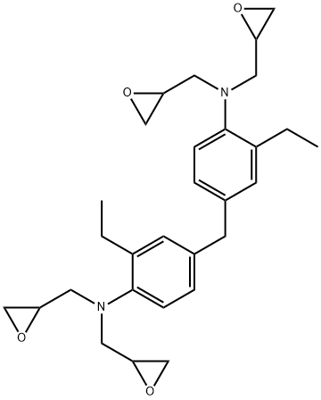 Oxiranemethanamine, N,N-methylenebis(2-ethyl-4,1-phenylene)bisN-(oxiranylmethyl)- 结构式