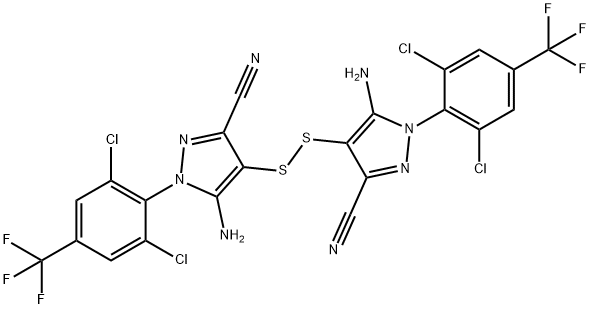 5-氨基-3-氰基-1-(2,6-二氯-4-三氟甲基-苯基)吡唑二硫化物 结构式