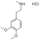 3,4-二甲氧基-N-甲基苯乙胺盐酸盐 结构式