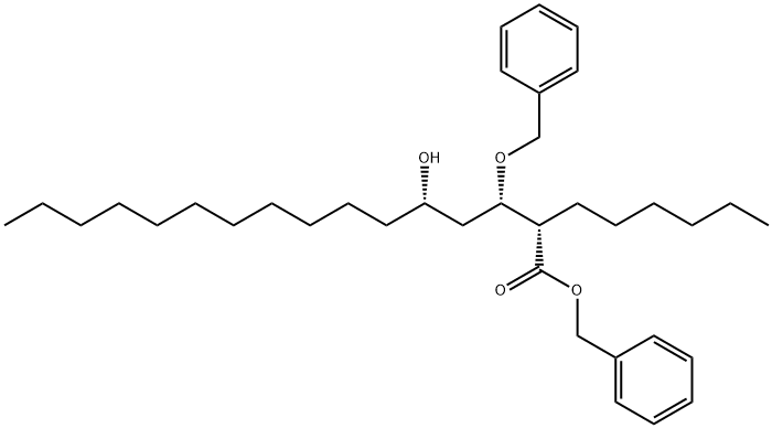 Benzyl (2S,3S,5S)-2-Hexyl-3-benzyloxy-5-hydroxyhexadecanoate 结构式