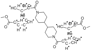 1,1``-([4,4`-联哌啶]-1,1`-二基二羰基)二[1`-(甲氧羰基)二茂铁] 结构式