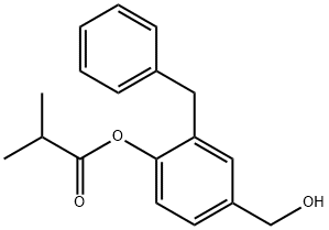 2-苄基-4-(羟甲基)苯基异丁酸酯 结构式