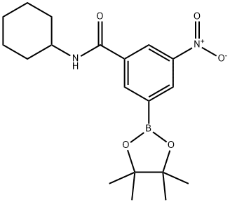 BenzaMide, N-cyclohexyl-3-nitro-5-(4,4,5,5-tetraMethyl-1,3,2-dioxaborolan-2-yl)- 结构式