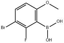 3-溴-2-氟-6-甲氧基苯硼酸 结构式