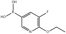 6-乙氧基-5-氟吡啶-3-基硼酸 结构式