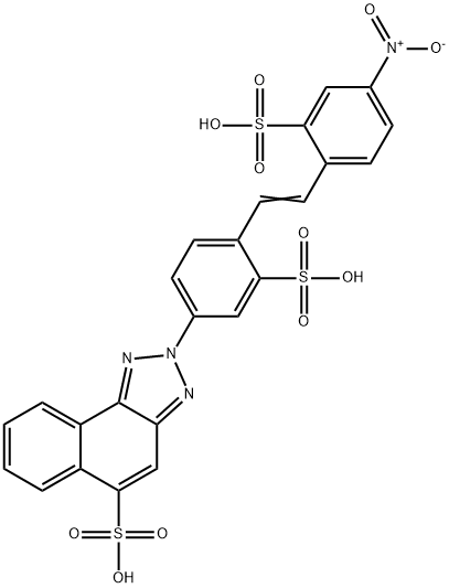 2-[4-[2-(4-nitro-2-sulphophenyl)vinyl]-3-sulphophenyl]-2H-naphtho[1,2-d]triazole-5-sulphonic acid 结构式