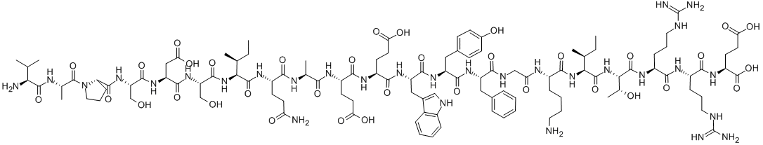 VAL-ALA-PRO-SER-ASP-SER-ILE-GLN-ALA-GLU-GLU-TRP-TYR-PHE-GLY-LYS-ILE-THR-ARG-ARG-GLU 结构式