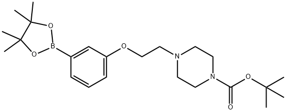 tert-Butyl 4-{2-[3-(4,4,5,5-Tetramethyl[1,3,2]dioxaborolan-2-yl)phenoxy]ethyl}piperazine-1-carboxylate 结构式