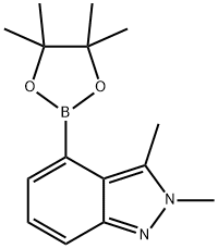 2,3-Dimethyl-4-(4,4,5,5-tetramethyl-1,3,2-dioxaborolan-2-yl)-2H-indazole 结构式