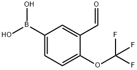 3-甲酰基-4-(三氟甲氧基)苯硼酸 结构式