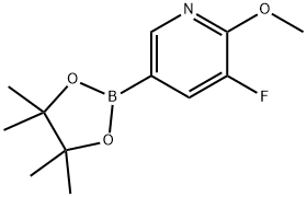 3-氟-2-甲氧基-5-(4,4,5,5-四甲基-1,3,2-二氧杂环戊硼烷-2-基)吡啶 结构式