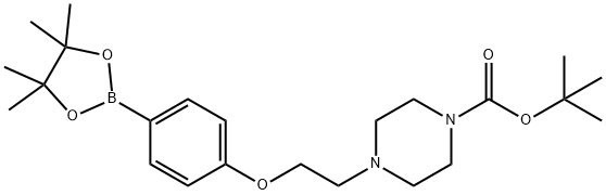 4-(2-(4-频哪醇硼酸酯苯氧基)乙基)哌嗪-1-甲酸叔丁酯 结构式