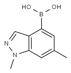 1,6-Dimethyl-1H-indazole-4-boronic acid 结构式