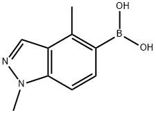 1,4-Dimethyl-1H-indazole-5-boronic acid 结构式