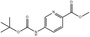 5-((叔丁氧基羰基)氨基)吡啶-2-甲酸甲酯 结构式