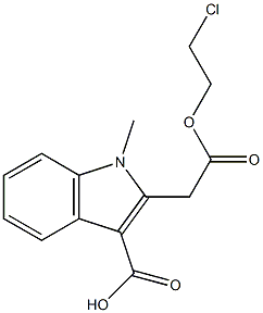 2-(2-chloroethoxycarbonylmethyl)-1-methyl-indole-3-carboxylic acid 结构式