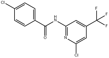 4-氯-N-(6-氯-4-(三氟甲基)吡啶-2-基)苯甲酰胺 结构式