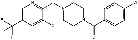 (4-((3-氯-5-(三氟甲基)吡啶-2-基)甲基)哌嗪-1-基)(4-氯苯基)甲酮 结构式