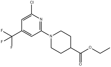 Ethyl 1-[6-chloro-4-(trifluoromethyl)-2-pyridyl]piperidine-4-carboxylate 结构式