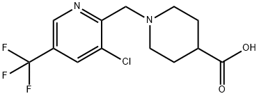 1-((3-氯-5-(三氟甲基)吡啶-2-基)甲基)哌啶-4-羧酸 结构式