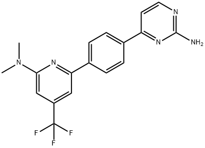 4-[4-(6-Dimethylamino-4-trifluoromethyl-pyridin-2-yl)-phenyl]-pyrimidin-2-ylamine 结构式