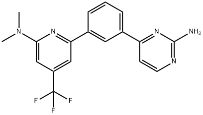 4-[3-(6-Dimethylamino-4-trifluoromethyl-pyridin-2-yl)-phenyl]-pyrimidin-2-ylamine 结构式