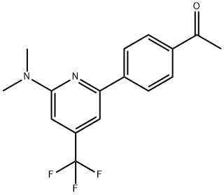 1-[4-(6-Dimethylamino-4-trifluoromethyl-pyridin-2-yl)-phenyl]-ethanone 结构式