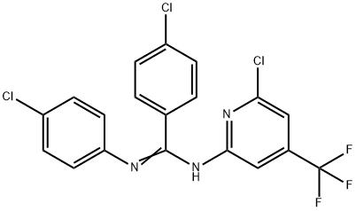 4-Chloro-N-(4-chloro-phenyl)-N'-(6-chloro-4-trifluoromethyl-pyridin-2-yl)-benzamidine 结构式