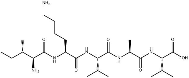 L-异亮氨酰-L-赖氨酰-L-缬氨酰-L-丙氨酰-L-缬氨酸 结构式