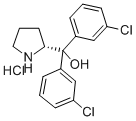 (R)-A,A-双(3-氯苯基)-2-吡咯烷甲醇盐酸盐 结构式